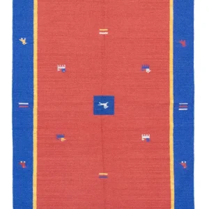 Dywan Kelim - modny - 200 x 140 cm - pomarańczowy