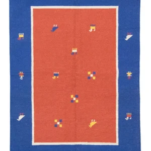 Dywan Kelim - modny - 200 x 140 cm - pomarańczowy