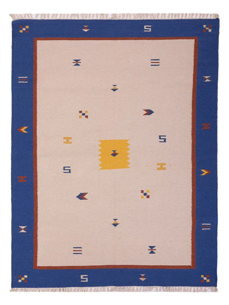 Dywan Kelim - modny - 240 x 170 cm - karmelowy