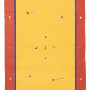 Dywan Kelim - modny - 300 x 200 cm - żółty