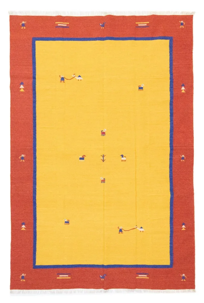Dywan Kelim - modny - 300 x 200 cm - żółty