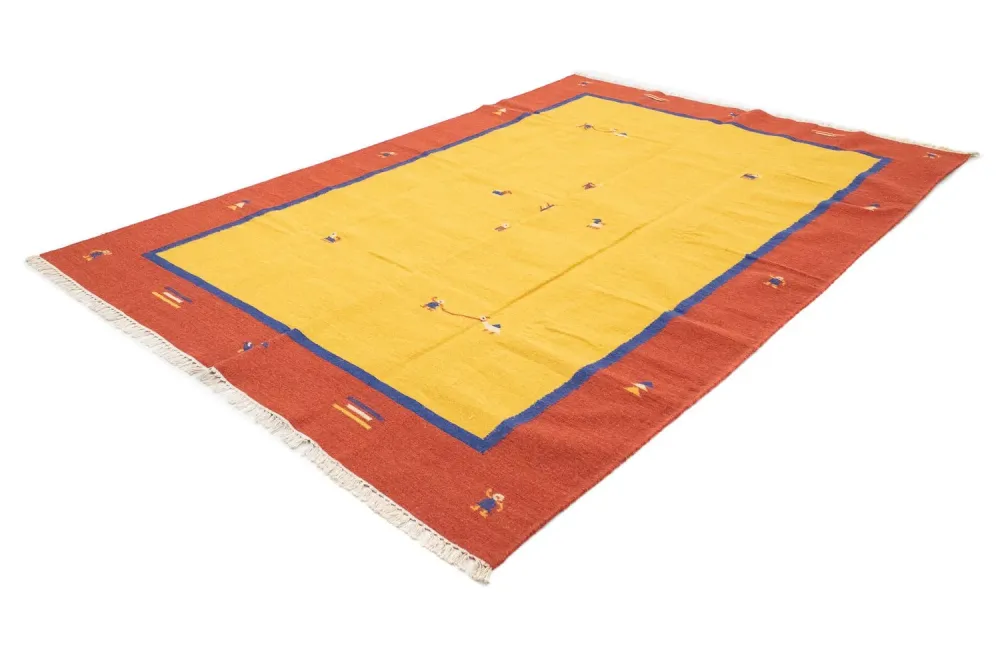 Dywan Kelim - modny - 300 x 200 cm - żółty