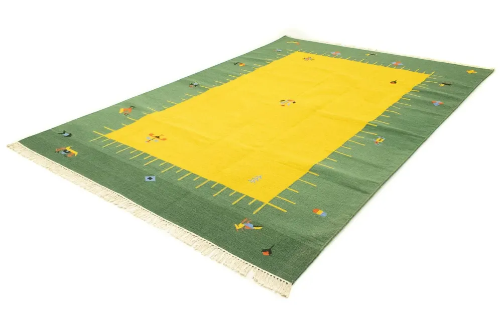 Dywan Kelim - modny - 300 x 200 cm - żółty
