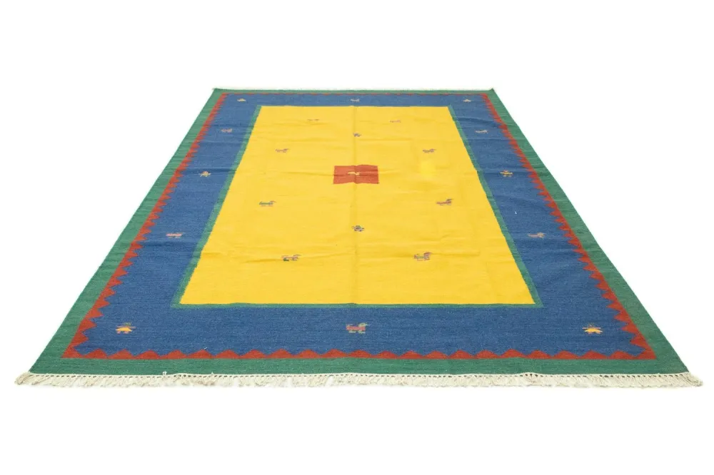 Dywan Kelim - modny - 300 x 200 cm - żółty