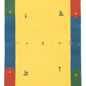 Dywan Kelim - modny - 300 x 200 cm - żółty