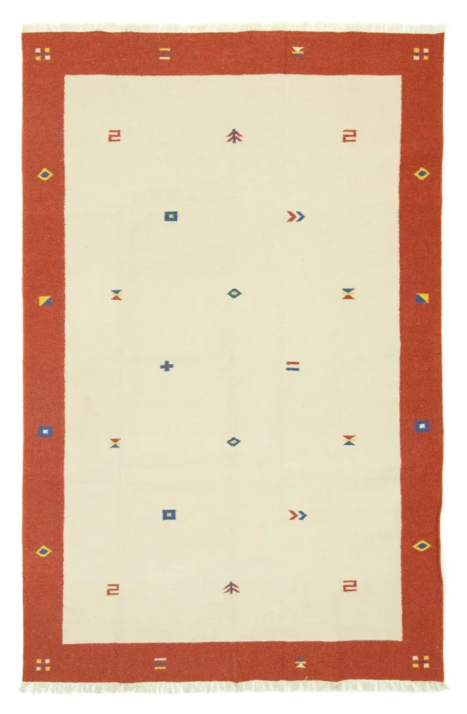 Dywan Kelim - modny - 300 x 200 cm - beżowy