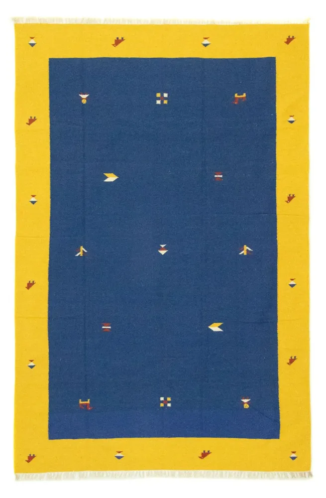 Dywan Kelim - modny - 300 x 200 cm - niebieski