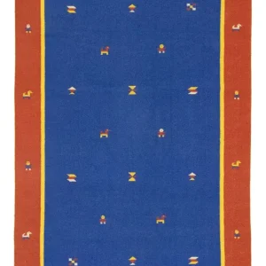 Dywan Kelim - modny - 300 x 200 cm - niebieski
