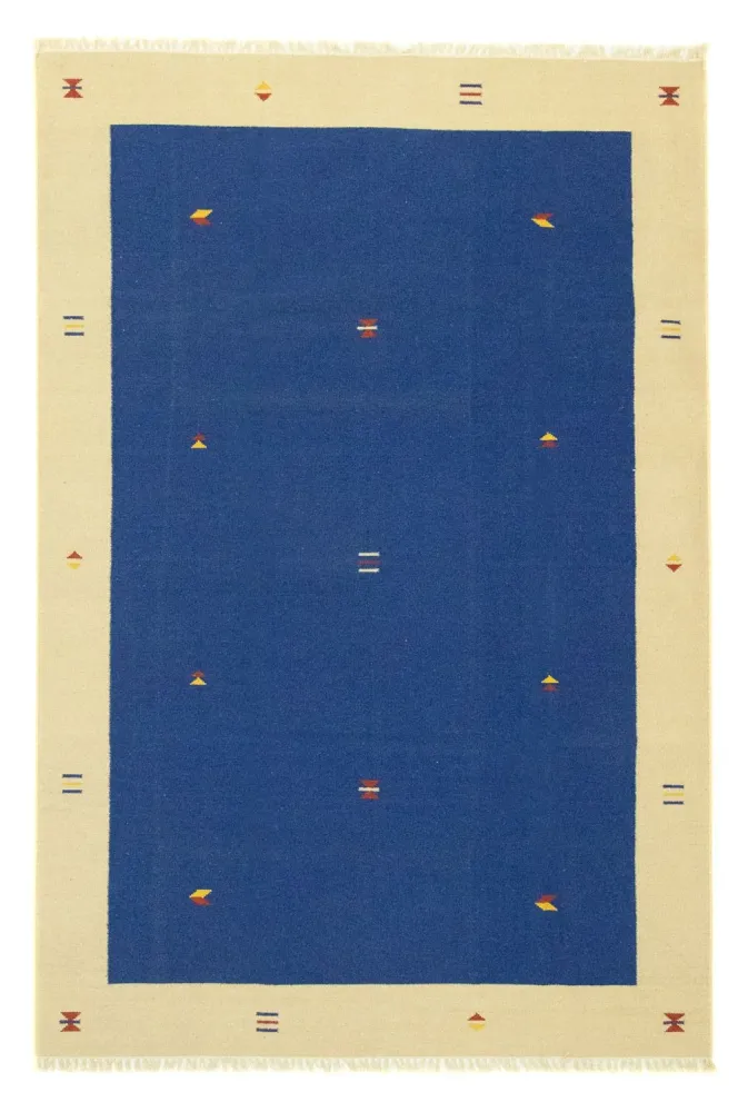 Dywan Kelim - modny - 300 x 200 cm - niebieski