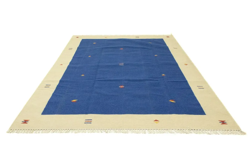 Dywan Kelim - modny - 300 x 200 cm - niebieski