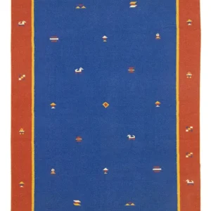 Dywan Kelim - modny - 300 x 200 cm - niebieski