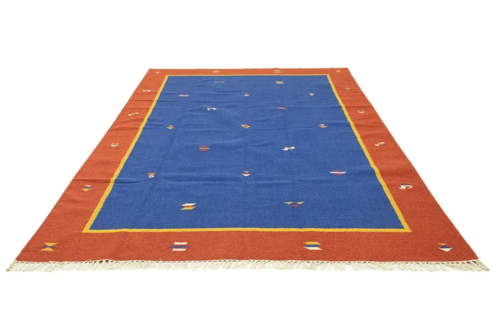 Dywan Kelim - modny - 300 x 200 cm - niebieski