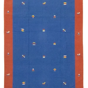 Dywan Kelim - modny - 300 x 200 cm - niebieski