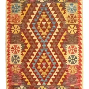 Dywan Kelim - Orientalny - 120 x 79 cm - pomarańczowy