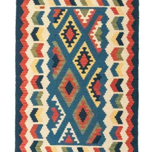 Dywan Kelim - Orientalny - 121 x 80 cm - niebieski