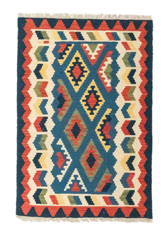 Dywan Kelim - Orientalny - 121 x 80 cm - niebieski