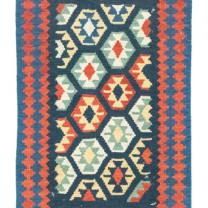 Dywan Kelim - Orientalny - 122 x 82 cm - niebieski