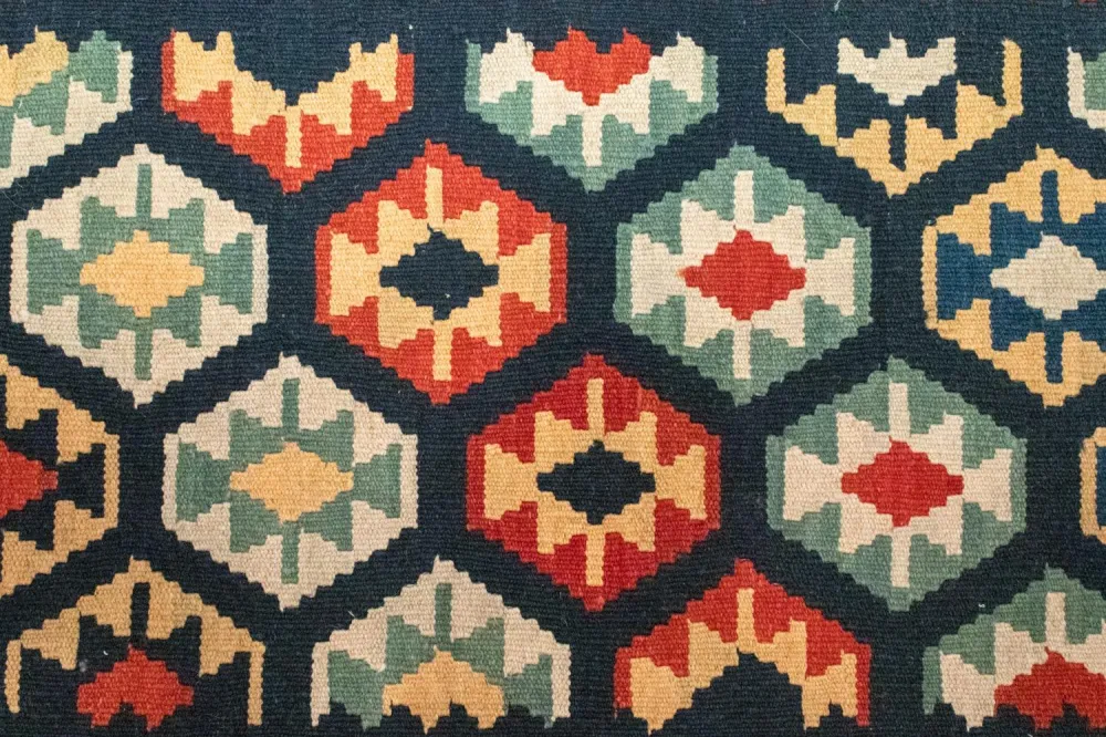 Dywan Kelim - Orientalny - 122 x 82 cm - niebieski
