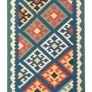 Dywan Kelim - Orientalny - 123 x 84 cm - niebieski