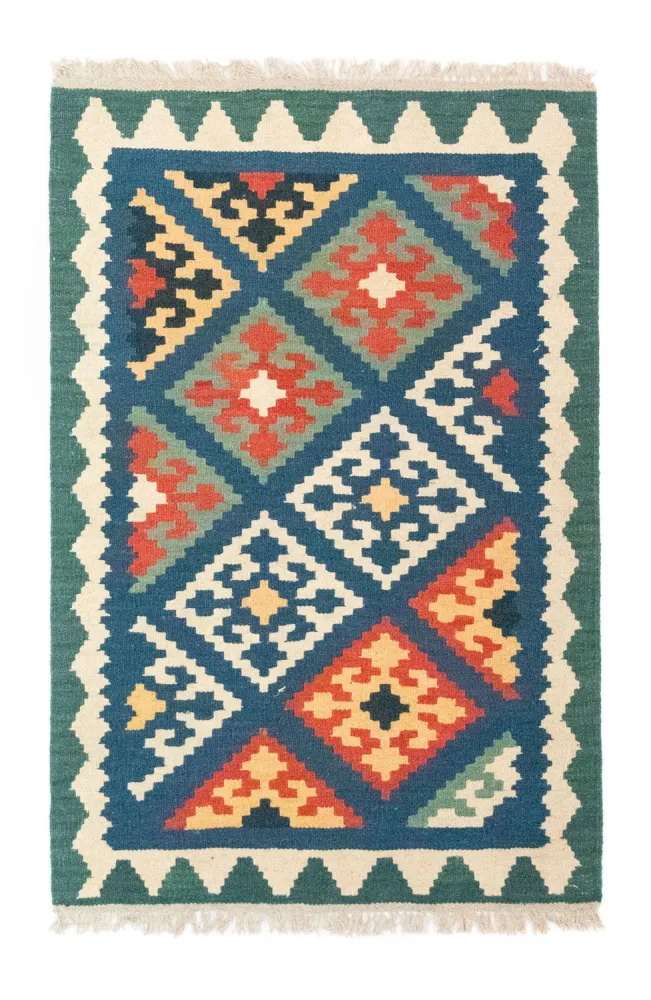 Dywan Kelim - Orientalny - 123 x 84 cm - niebieski