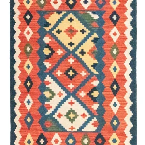 Dywan Kelim - Orientalny - 123 x 83 cm - pomarańczowy