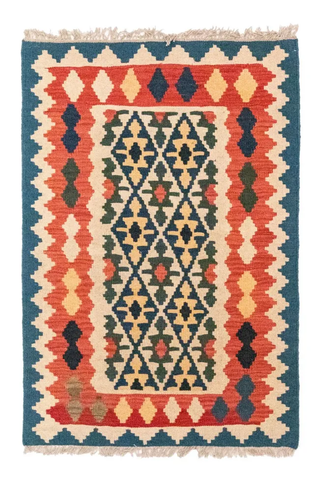 Dywan Kelim - Orientalny - 124 x 84 cm - wielokolorowy
