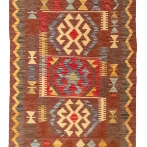 Dywan Kelim - Orientalny - 125 x 86 cm - brązowy