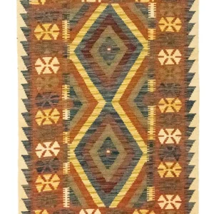 Dywan Kelim - Orientalny - 127 x 83 cm - brązowy