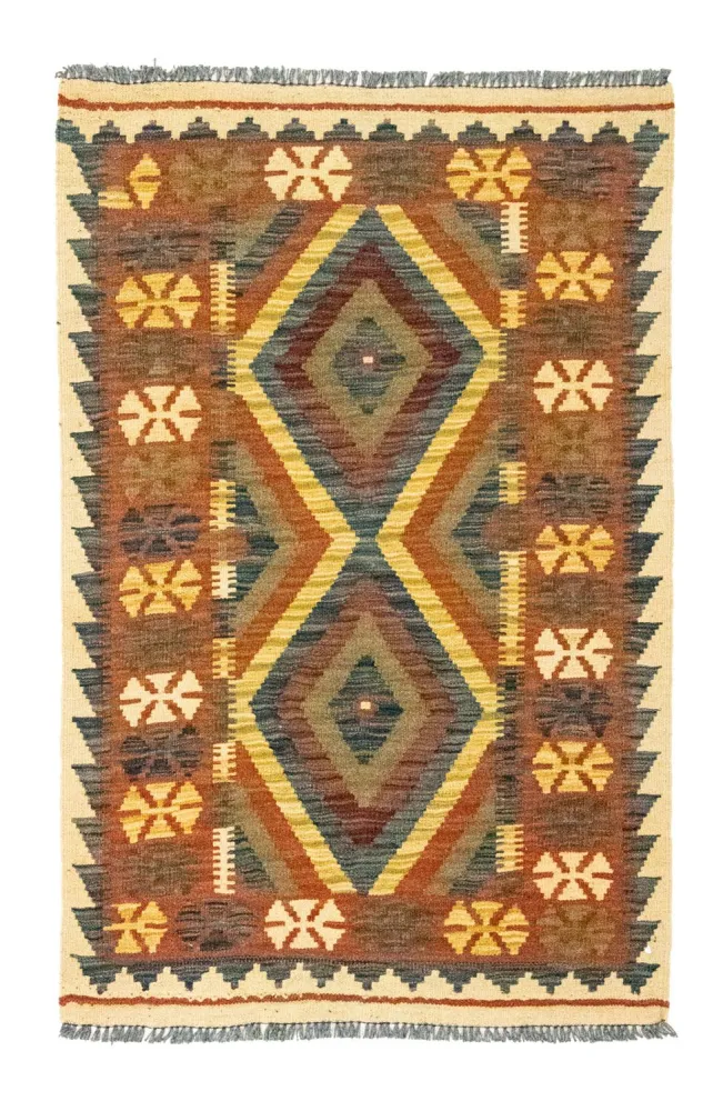 Dywan Kelim - Orientalny - 127 x 83 cm - brązowy