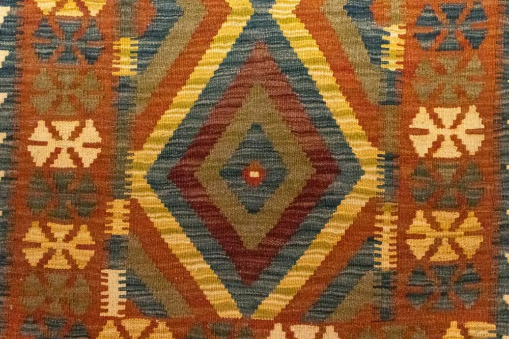 Dywan Kelim - Orientalny - 127 x 83 cm - brązowy
