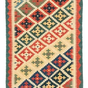 Dywan Kelim - Orientalny - 127 x 80 cm - pomarańczowy