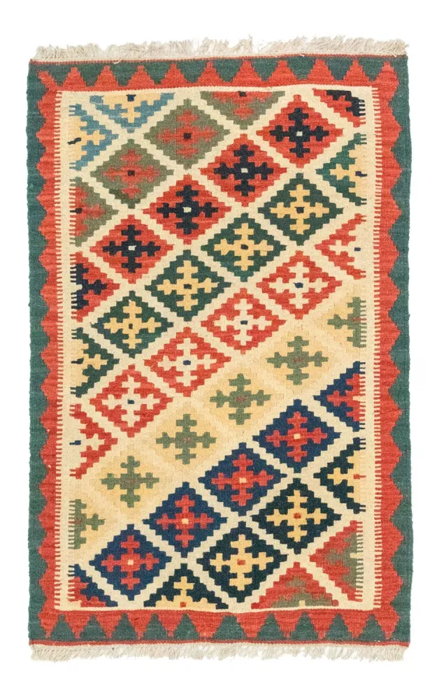 Dywan Kelim - Orientalny - 127 x 80 cm - pomarańczowy