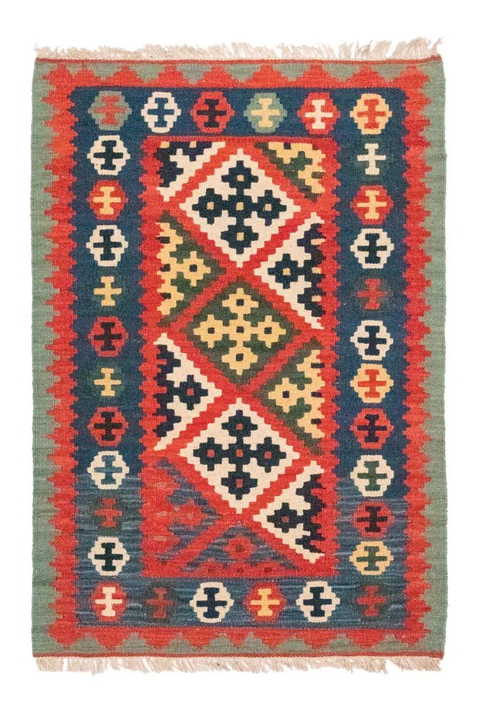 Dywan Kelim - Orientalny - 129 x 87 cm - wielokolorowy