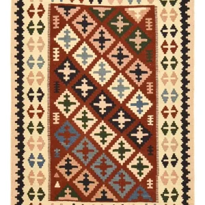 Dywan Kelim - Orientalny - 142 x 100 cm - wielokolorowy