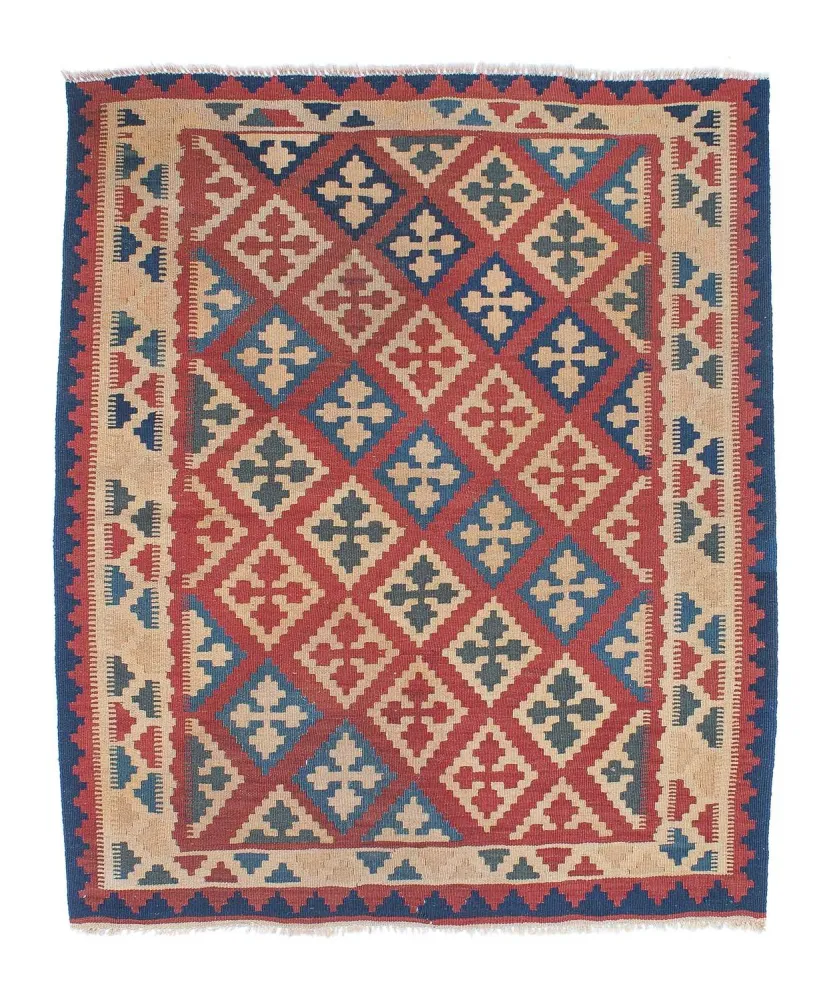 Dywan Kelim - Orientalny - 143 x 117 cm - wielokolorowy