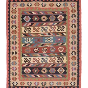 Dywan Kelim - Orientalny - 144 x 105 cm - wielokolorowy