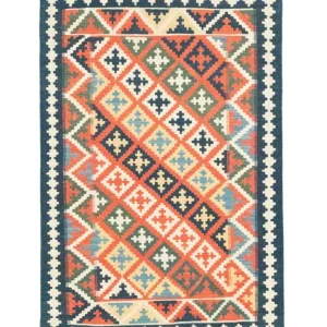 Dywan Kelim - Orientalny - 144 x 110 cm - pomarańczowy