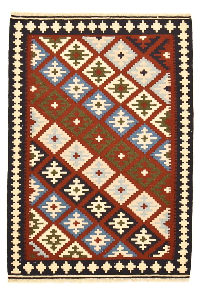 Dywan Kelim - Orientalny - 145 x 100 cm - wielokolorowy