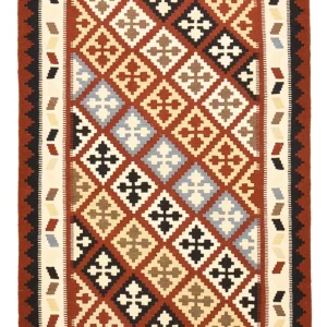 Dywan Kelim - Orientalny - 145 x 102 cm - wielokolorowy