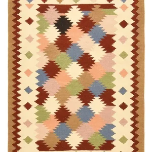Dywan Kelim - Orientalny - 145 x 106 cm - wielokolorowy