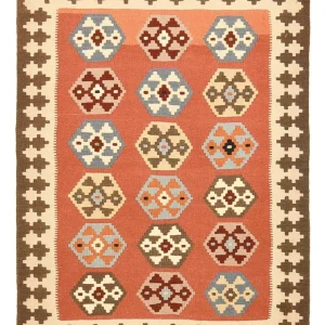 Dywan Kelim - Orientalny - 146 x 100 cm - wielokolorowy