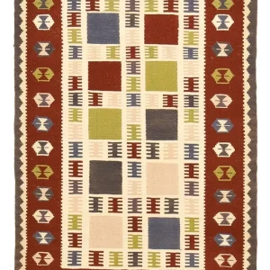 Dywan Kelim - Orientalny - 146 x 102 cm - wielokolorowy
