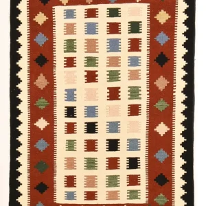 Dywan Kelim - Orientalny - 146 x 103 cm - wielokolorowy
