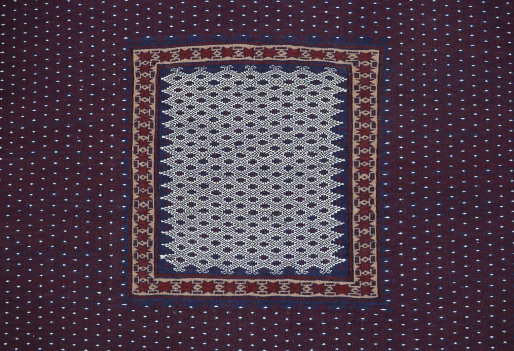 Dywan Kelim - Orientalny - 146 x 135 cm - niebieski
