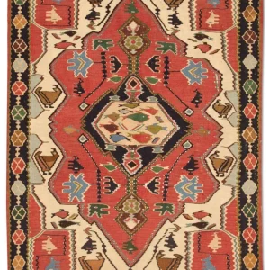 Dywan Kelim - Orientalny - 147 x 112 cm - czerwony