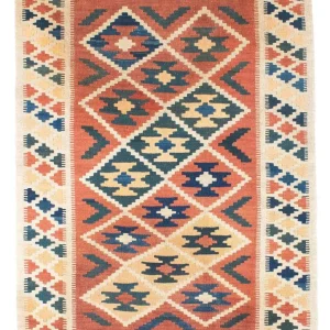 Dywan Kelim - Orientalny - 148 x 106 cm - brązowy