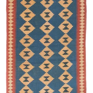 Dywan Kelim - Orientalny - 149 x 98 cm - niebieski