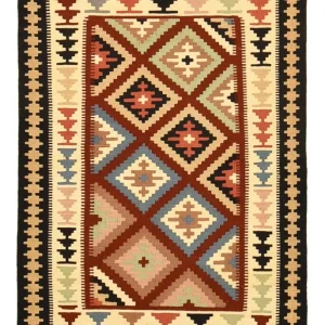 Dywan Kelim - Orientalny - 150 x 103 cm - wielokolorowy