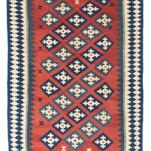 Dywan Kelim - Orientalny - 150 x 106 cm - ciemna czerwień