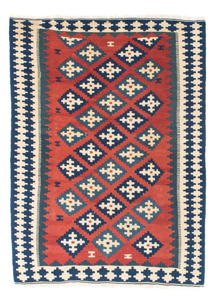 Dywan Kelim - Orientalny - 150 x 106 cm - ciemna czerwień
